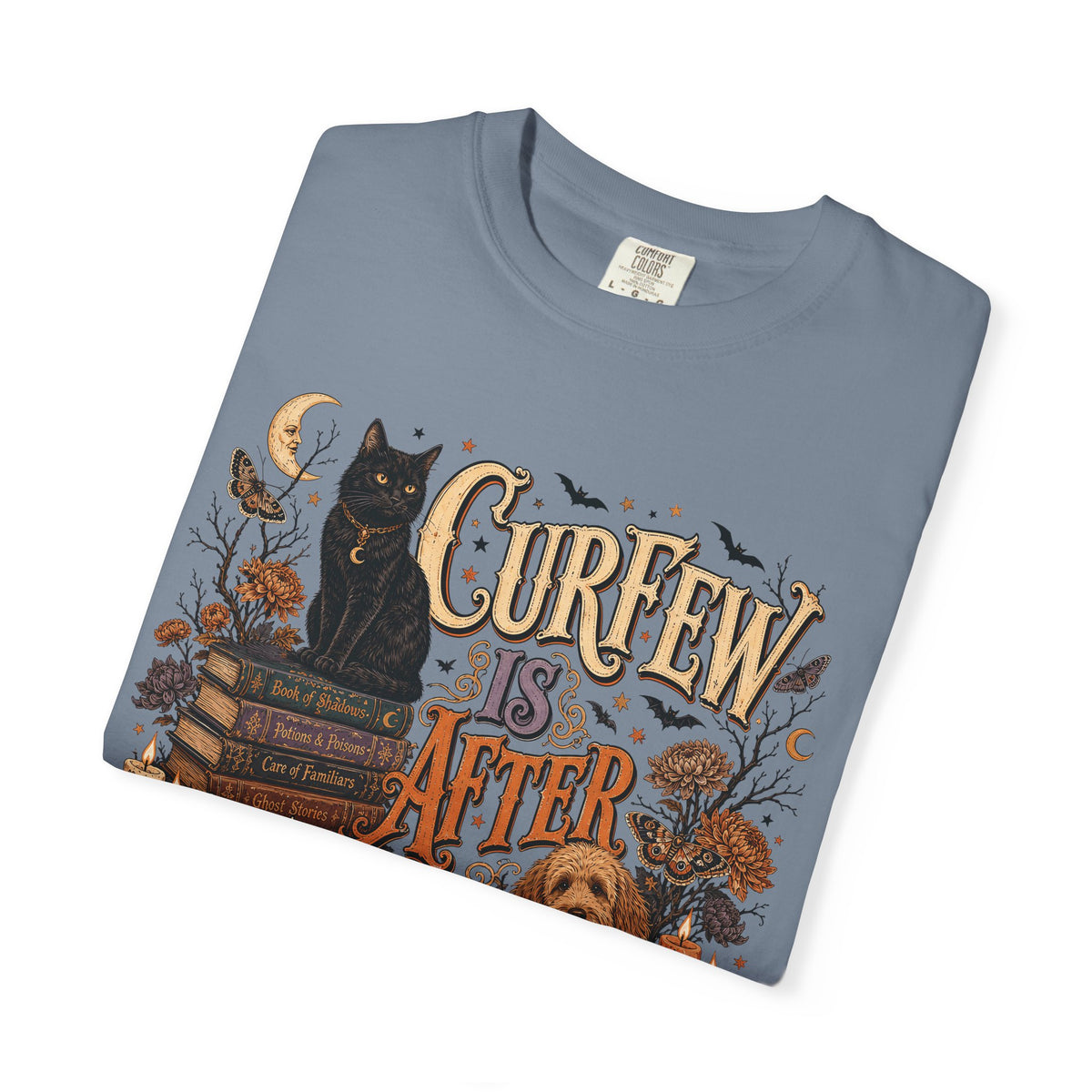 Curfew Is After Treats – Witchy Halloween Dog & Cat T-Shirt