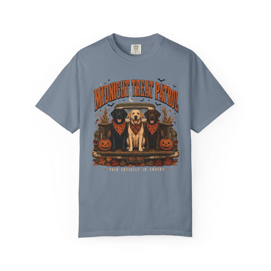 Midnight Treat Patrol Labrador T-Shirt – Funny Halloween Dog Lover Tee