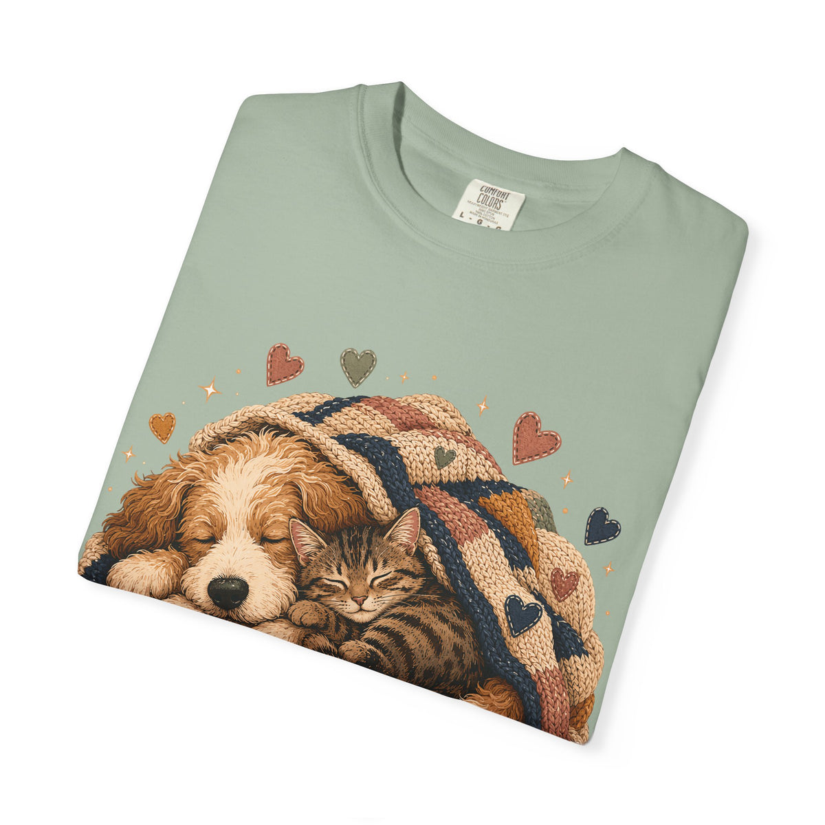 Sleeping Dog and Cat T-Shirt | Cozy Pet Lover T-Shirt