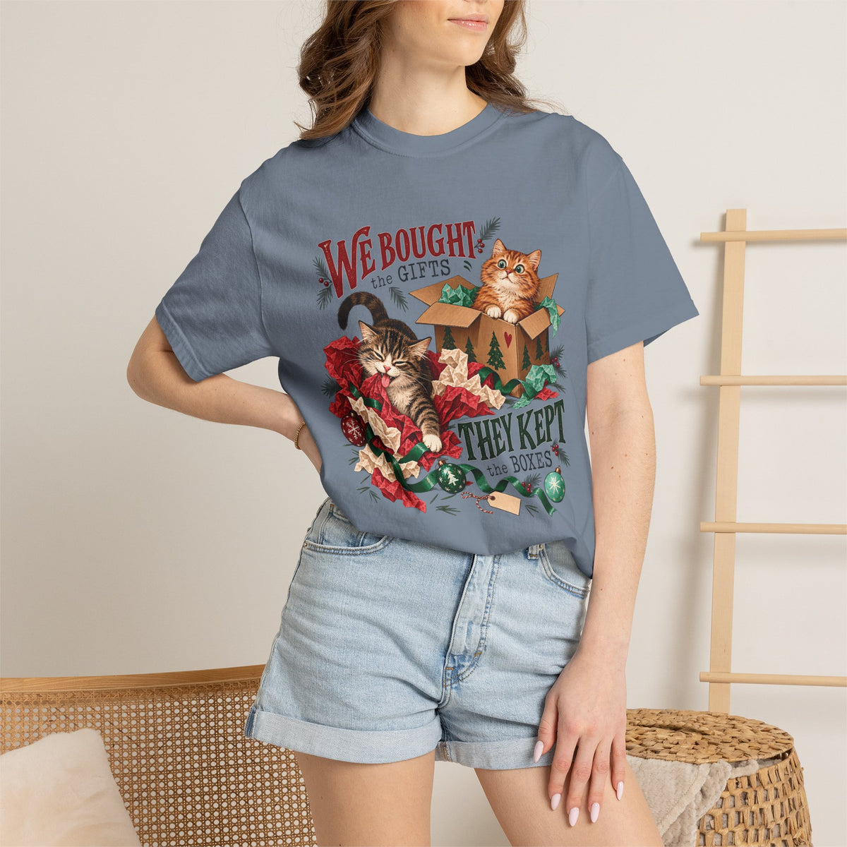 We Bought the Gifts They Kept the Boxes T-Shirt – Funny Christmas Cat Tee