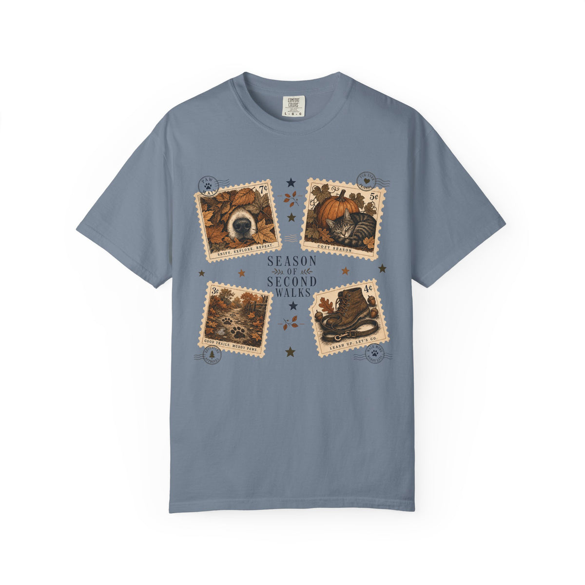 Season of Second Walks T-Shirt – Vintage Fall Dog Walking Pet Parent Tee