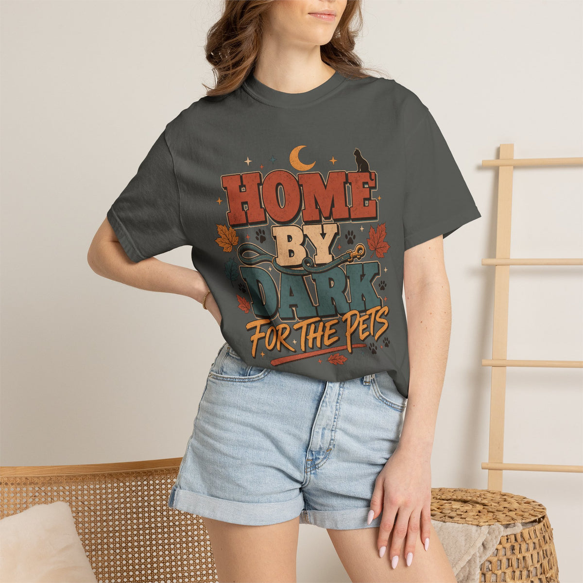 Home By Dark For The Pets T-Shirt – Funny Introvert Pet Parent Graphic Tee