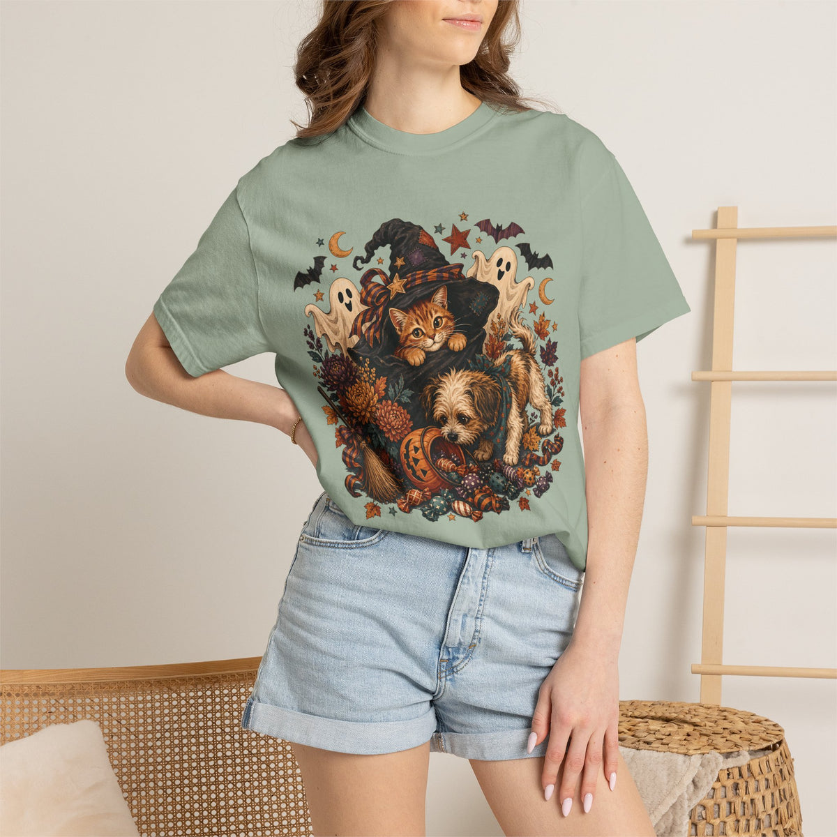 Tricks, Treats & Paws – Cute Halloween Dog & Cat T-Shirt