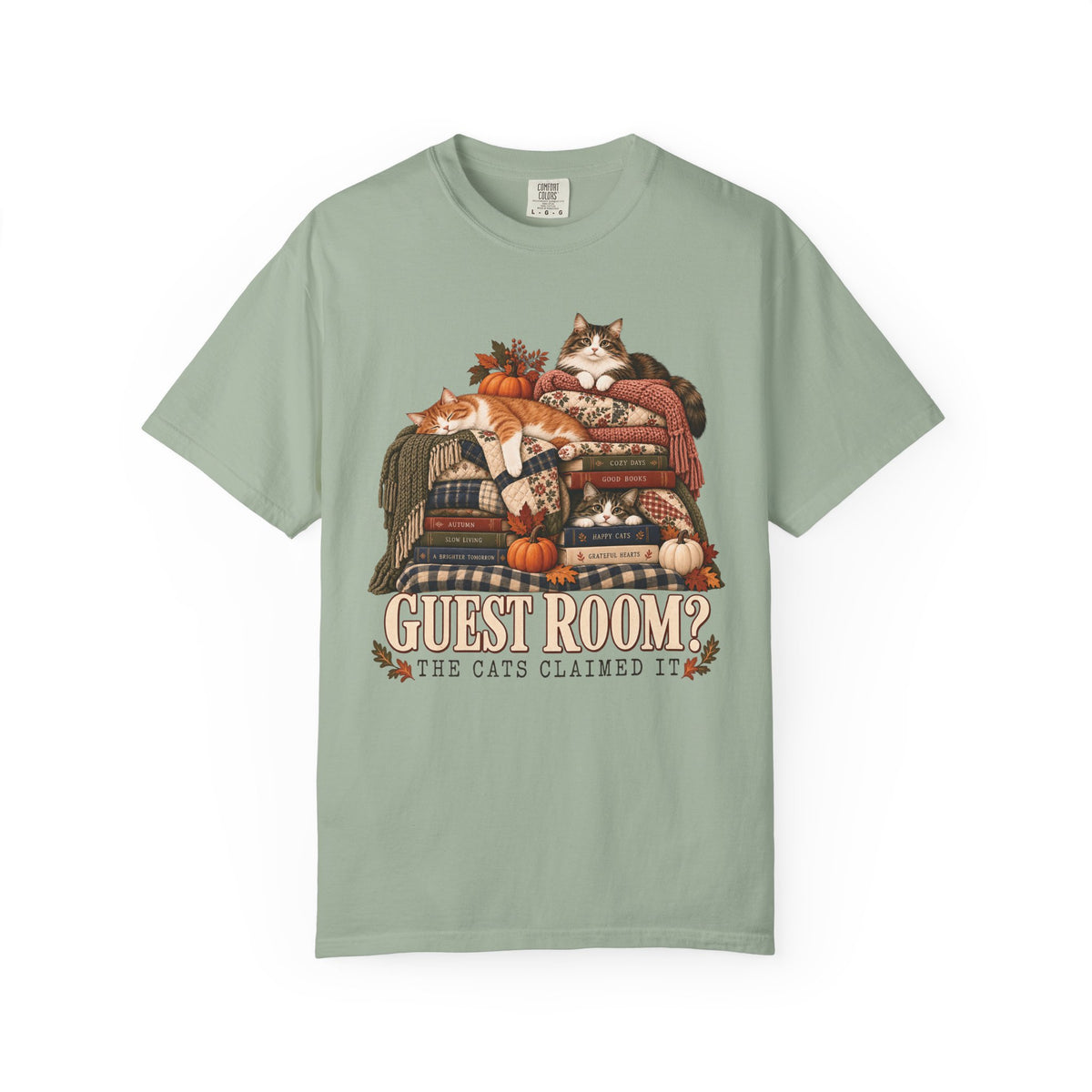 Guest Room? The Cats Claimed It T-Shirt – Funny Cat Lover Tee