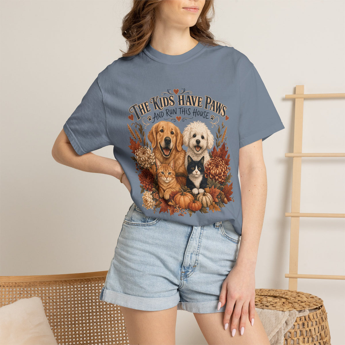 The Kids Have Paws & Run This House – Funny Pet Parent T-Shirt