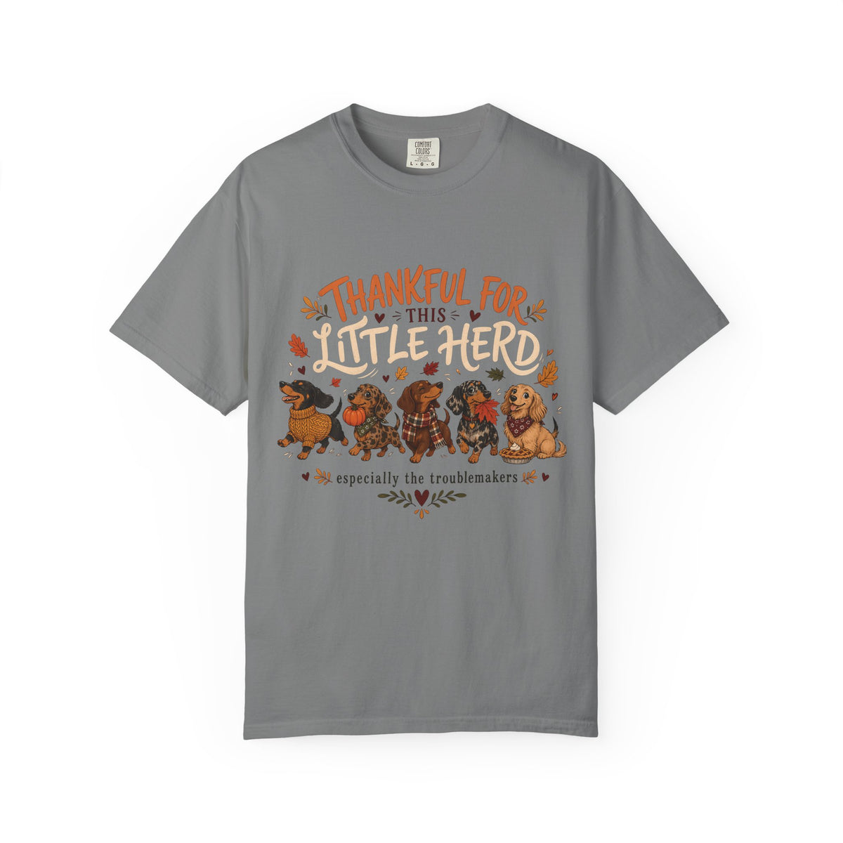 Thankful for This Little Herd T-Shirt – Funny Dachshund Dog Mom Tee