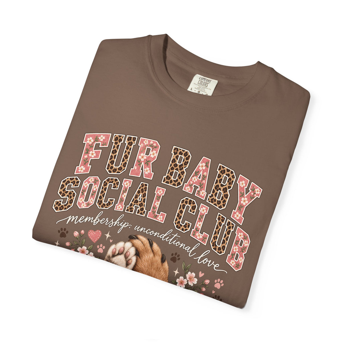 Fur Baby Social Club T-Shirt – Retro Floral Dog & Cat Lover Tee