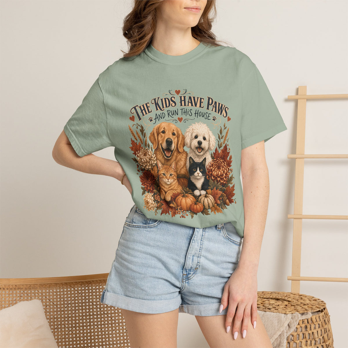 The Kids Have Paws & Run This House – Funny Pet Parent T-Shirt