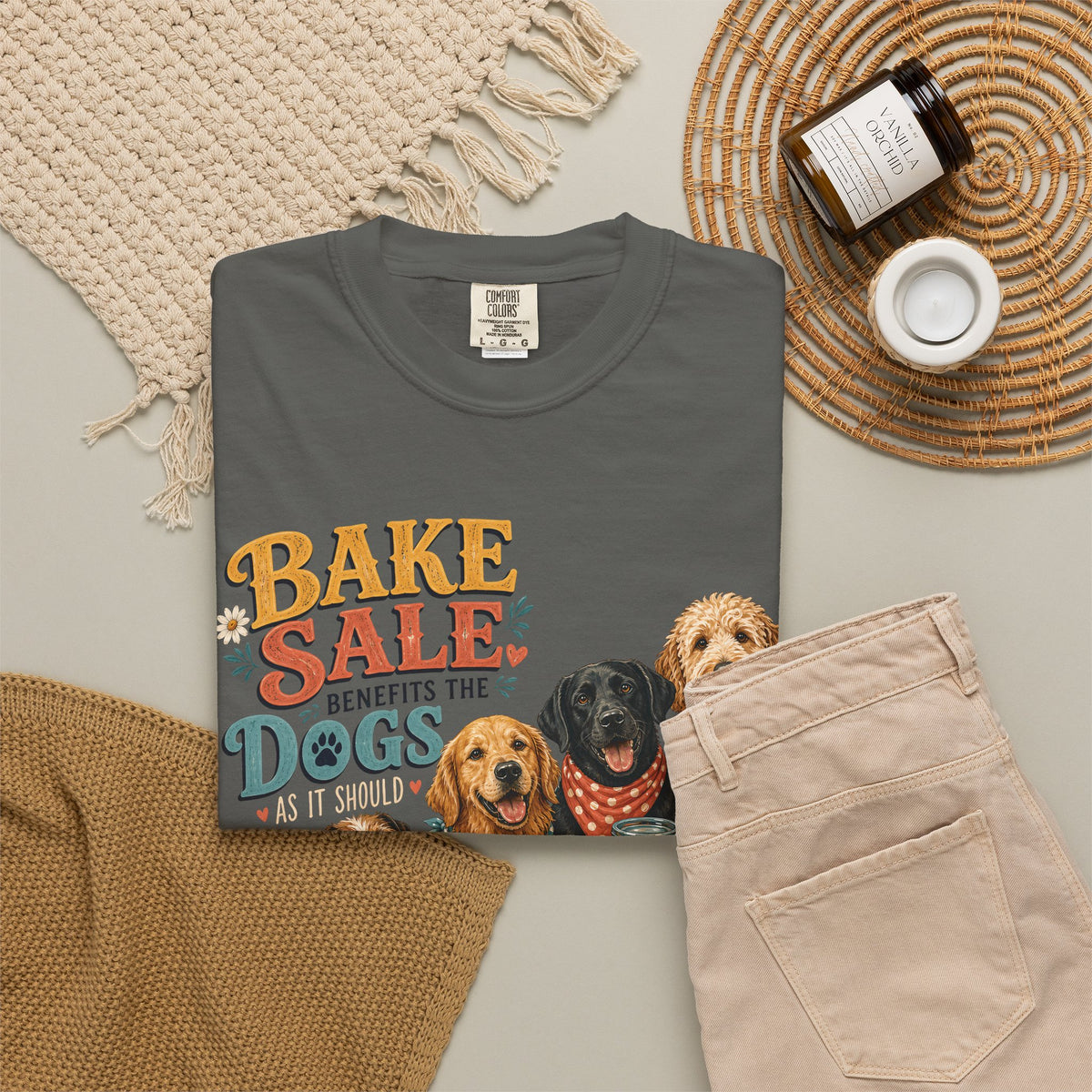Bake Sale Benefits the Dogs – Funny Dog Lover & Baker T-Shirt