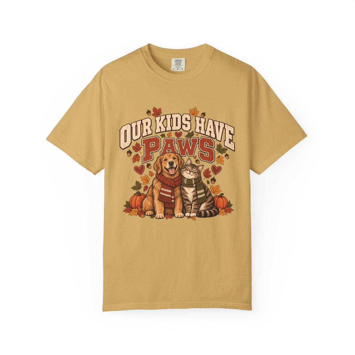 Our Kids Have Paws T-Shirt – Autumn Dog & Cat Pet Parent Tee