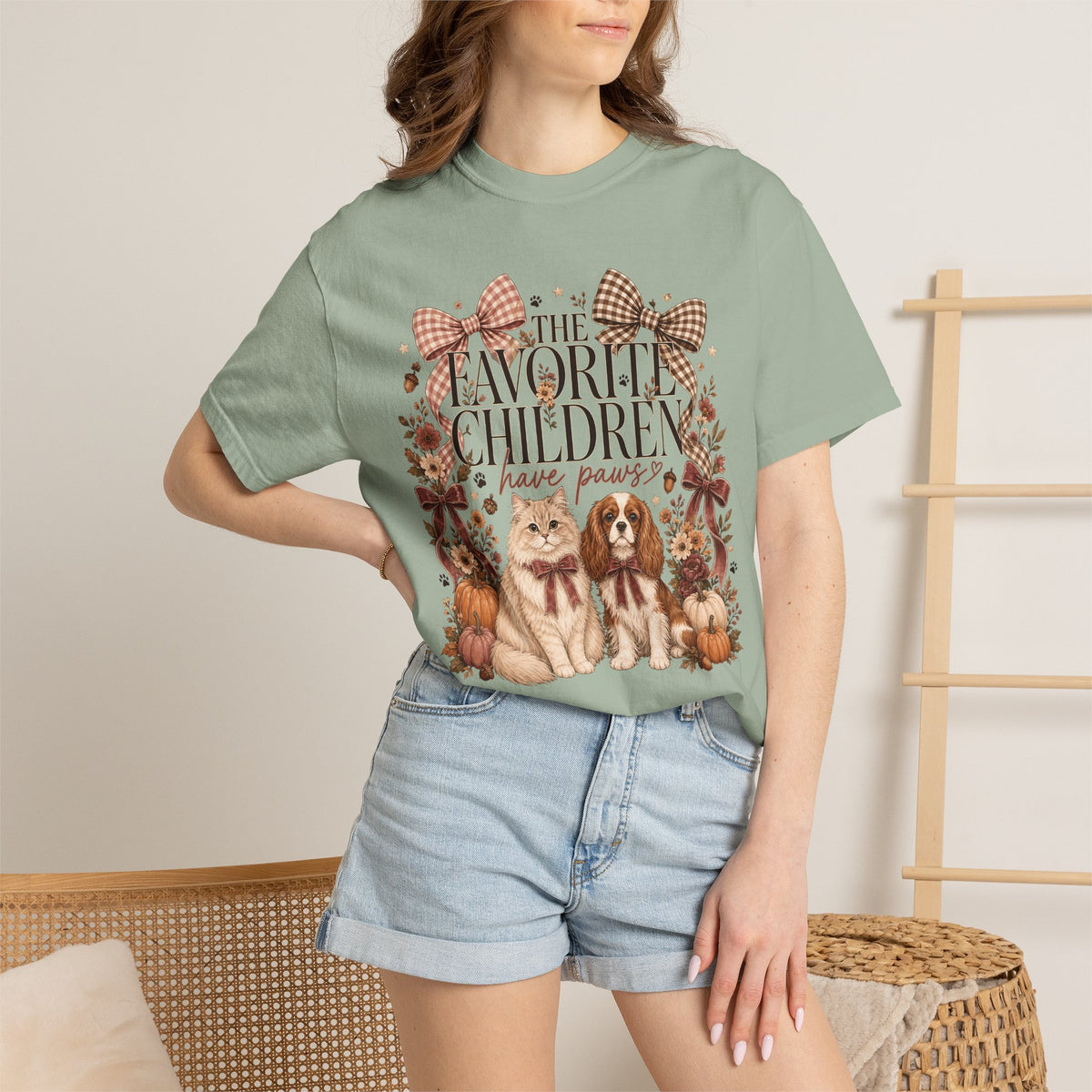 The Favorite Children Have Paws T-Shirt – Cute Dog & Cat Mom Fall Tee