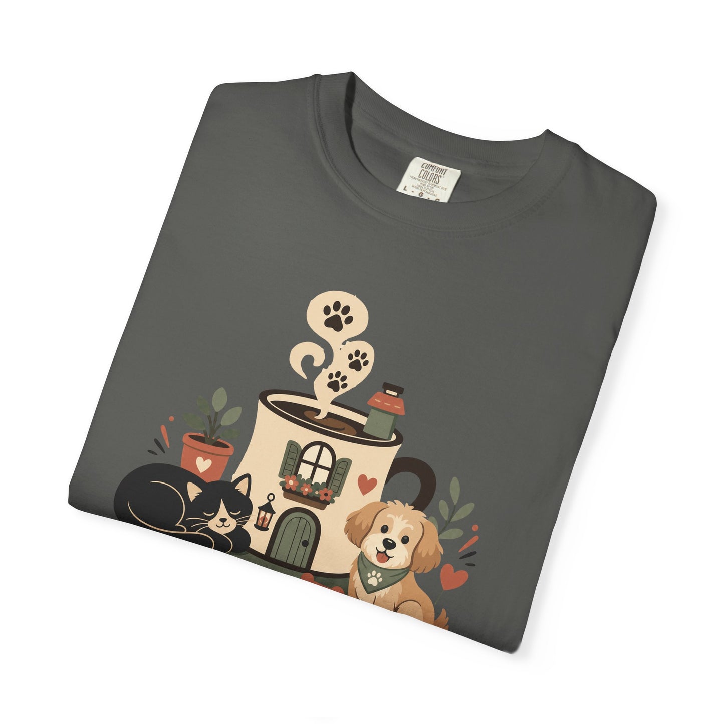 Cozy Caffeinated Covered in Fur  — Cute Pet Lover T-Shirt