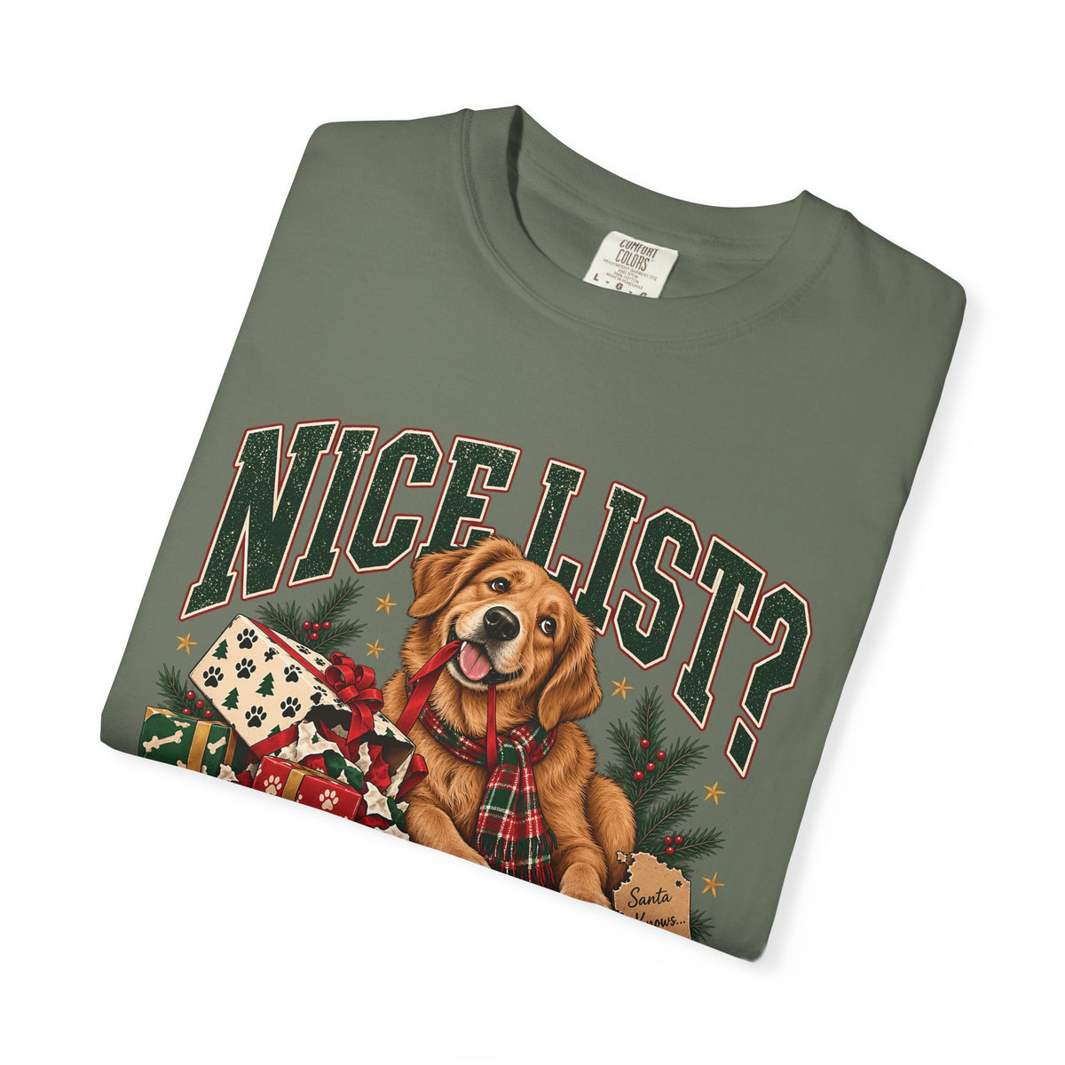 Nice List? Ask the Dog T-Shirt – Funny Christmas Dog Lover Tee