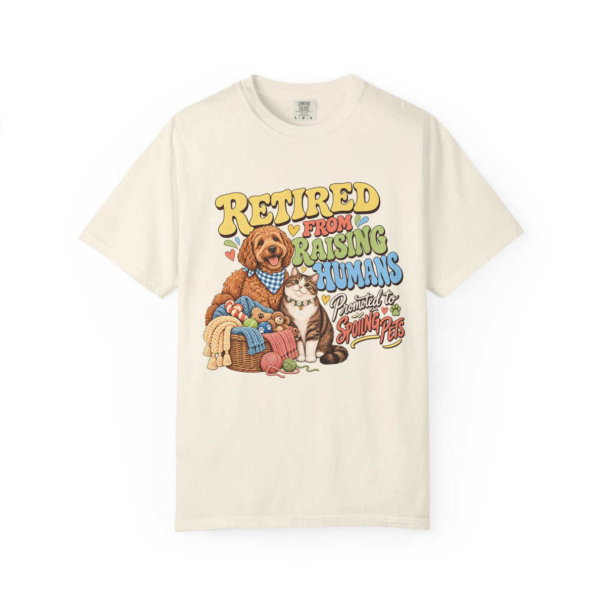 Retired From Raising Humans T-Shirt – Funny Dog & Cat Empty Nester Tee