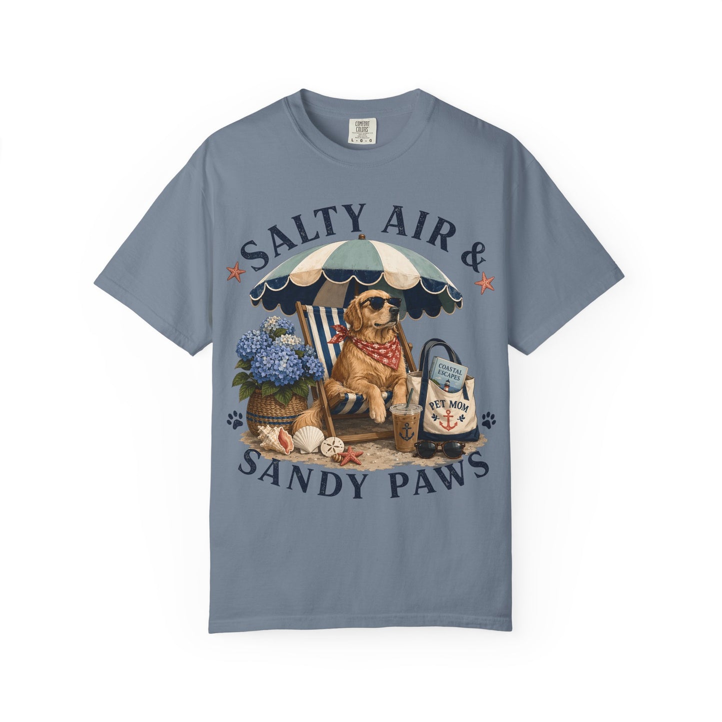Salty Air and Sandy Paws — Cute Pet Lover Cottage T-Shirt