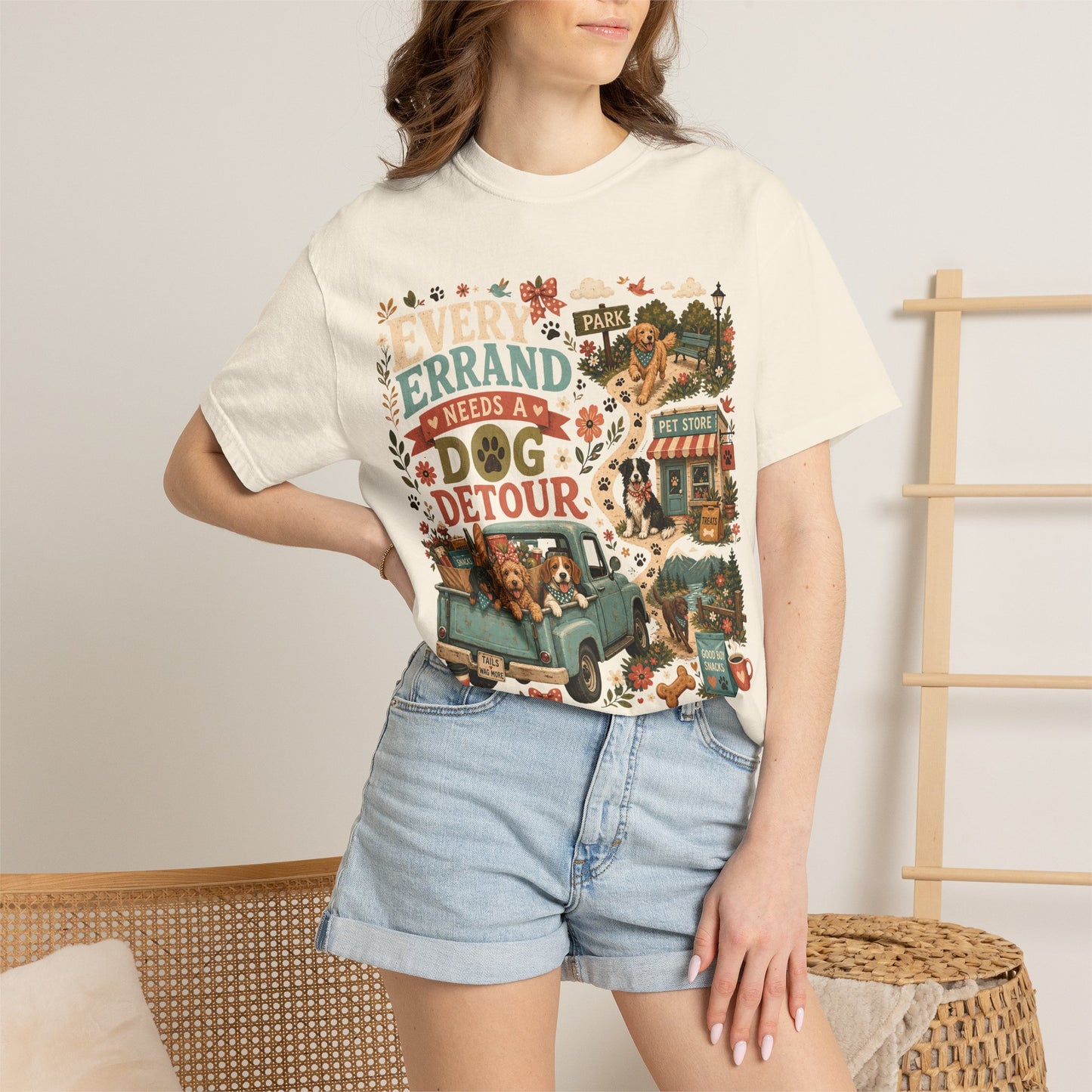 Every Errand Needs a Dog Detour T-Shirt Dog Mom