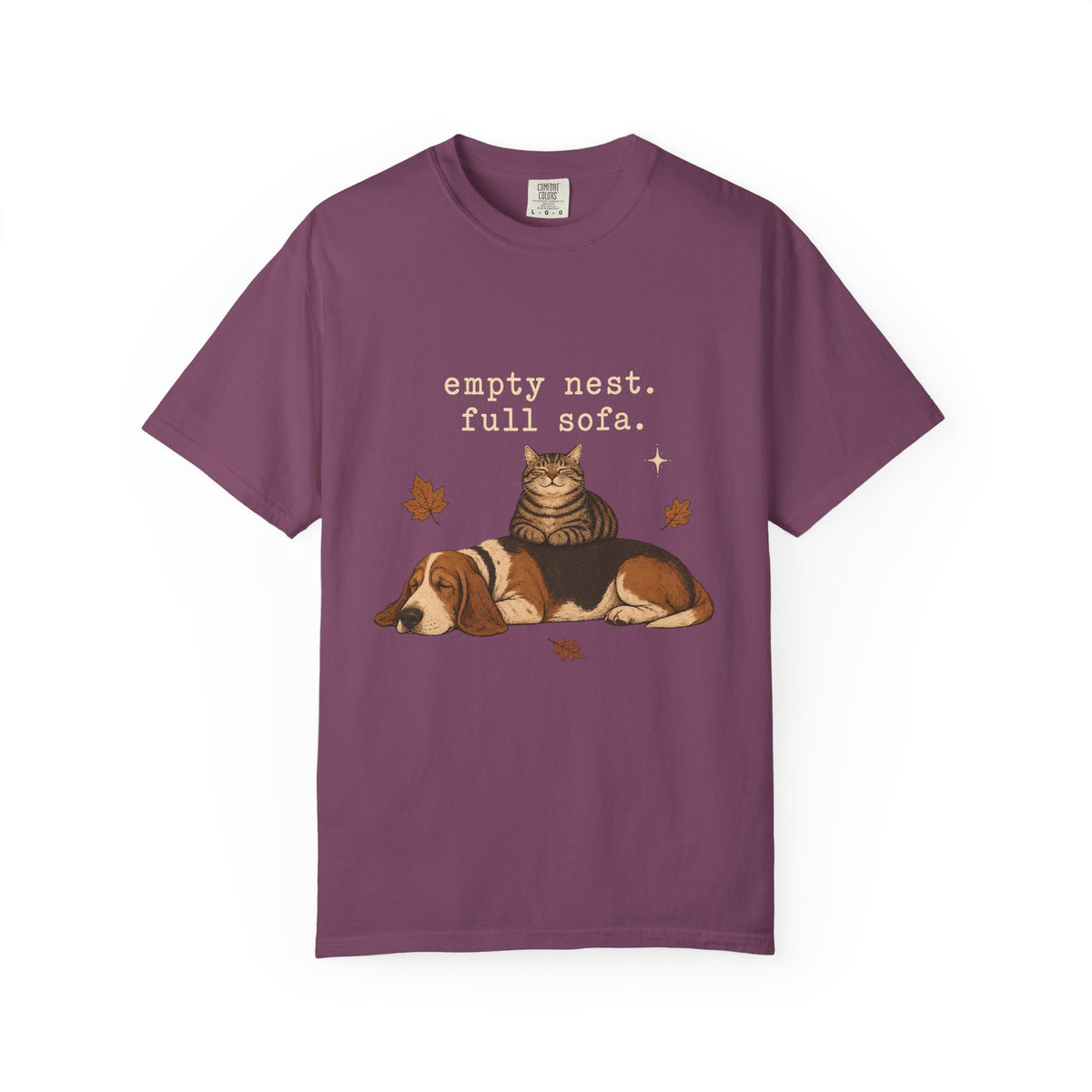 Empty Nest Full Sofa T-Shirt – Funny Empty Nester Dog & Cat Parent T-Shirt