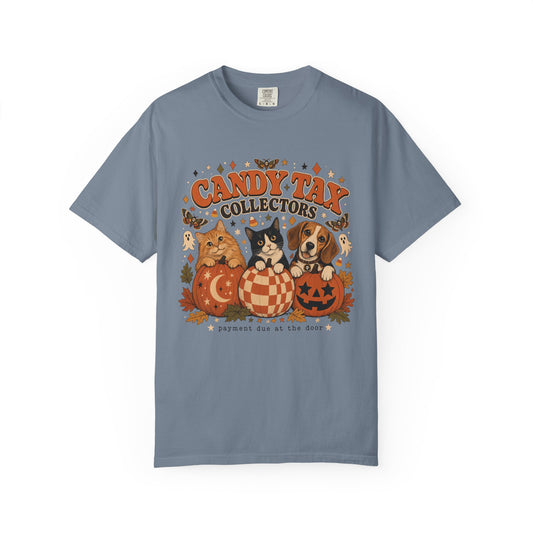 Candy Tax Collectors Halloween T-Shirt – Funny Dog & Cat Pet Parent Tee