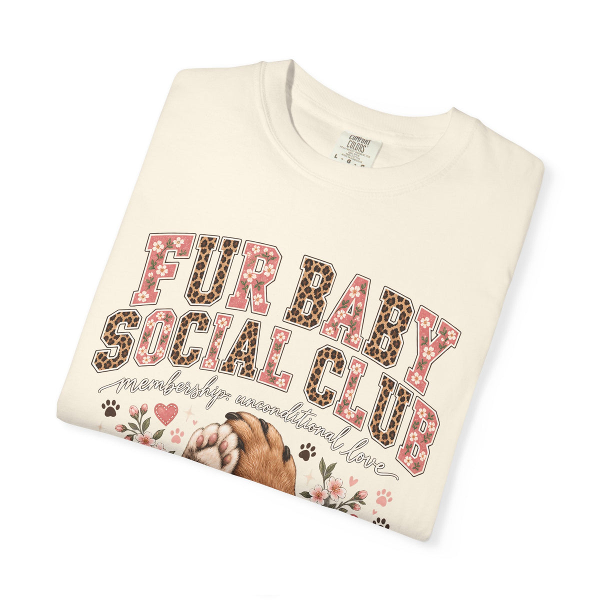 Fur Baby Social Club T-Shirt – Retro Floral Dog & Cat Lover Tee