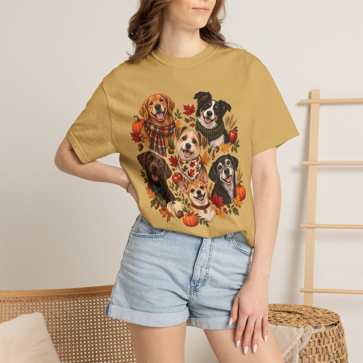 Autumn Dog Family T-Shirt – Multi-Dog Fall Pet Lover Tee