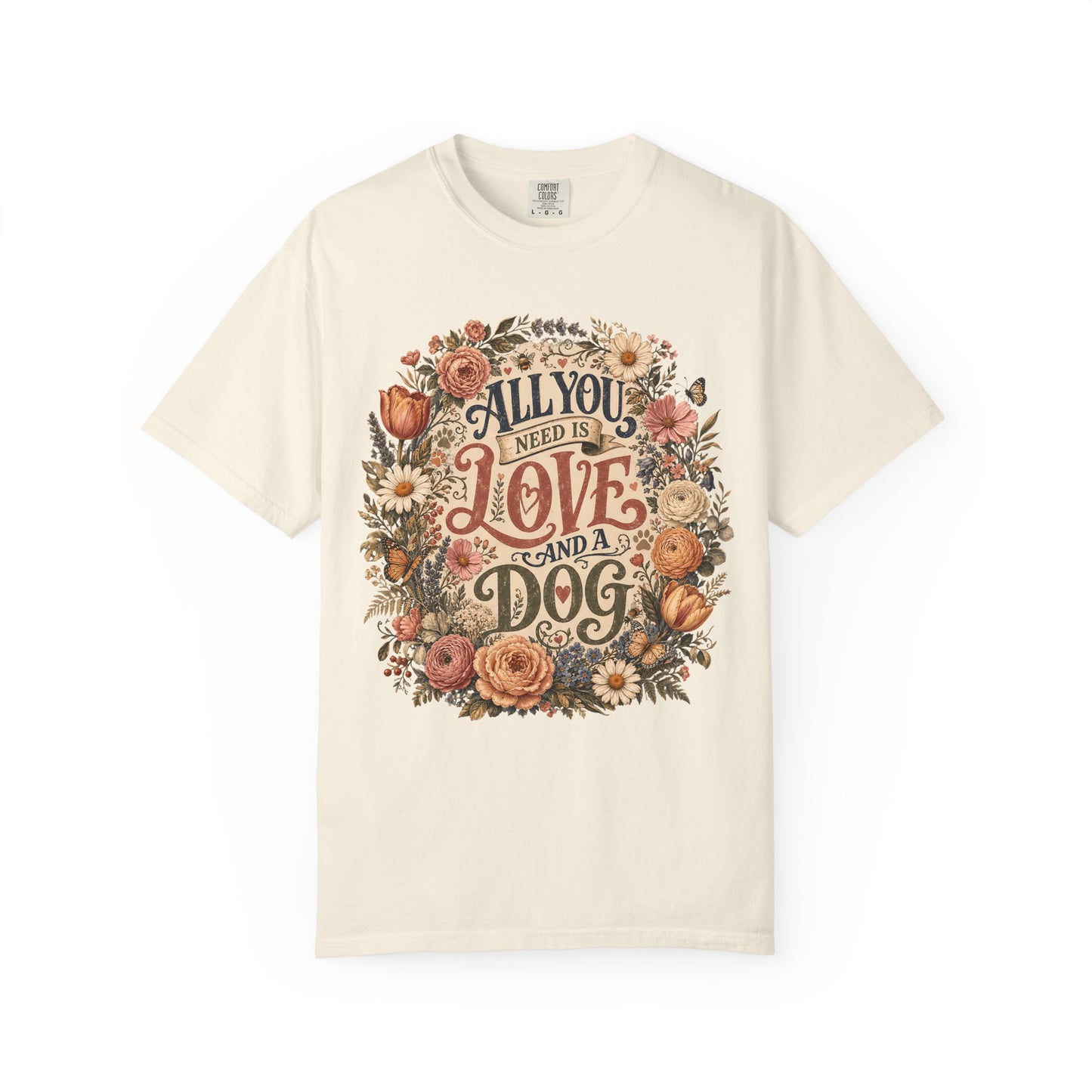 Floral Paw Print Dog Mom — Cute Pet Lover T-Shirt