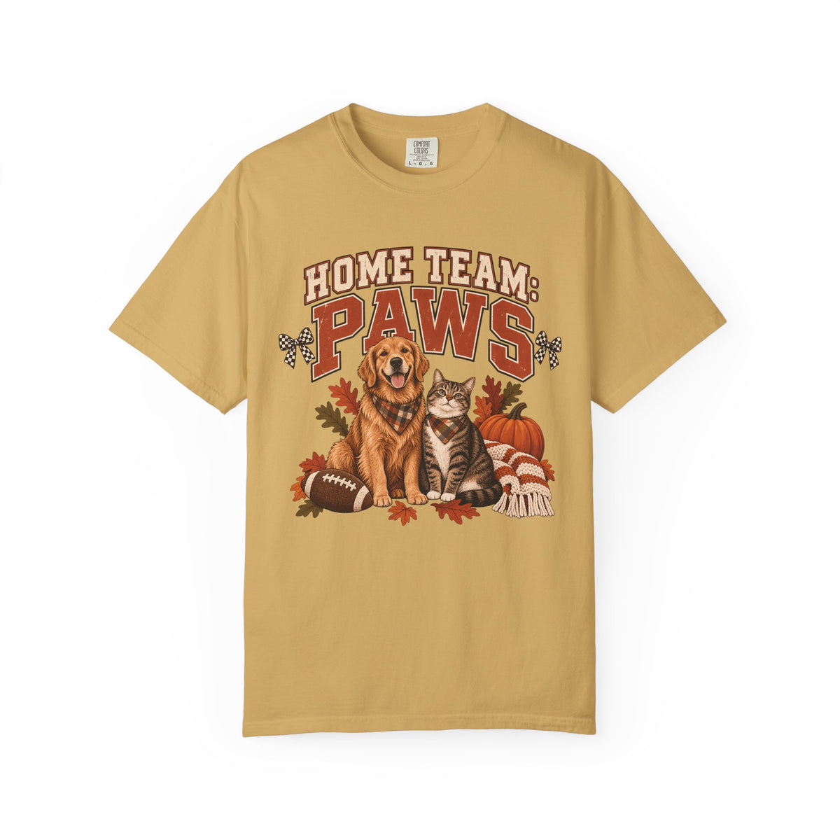 Home Team Paws T-Shirt – Football Dog & Cat Pet Lover Tee