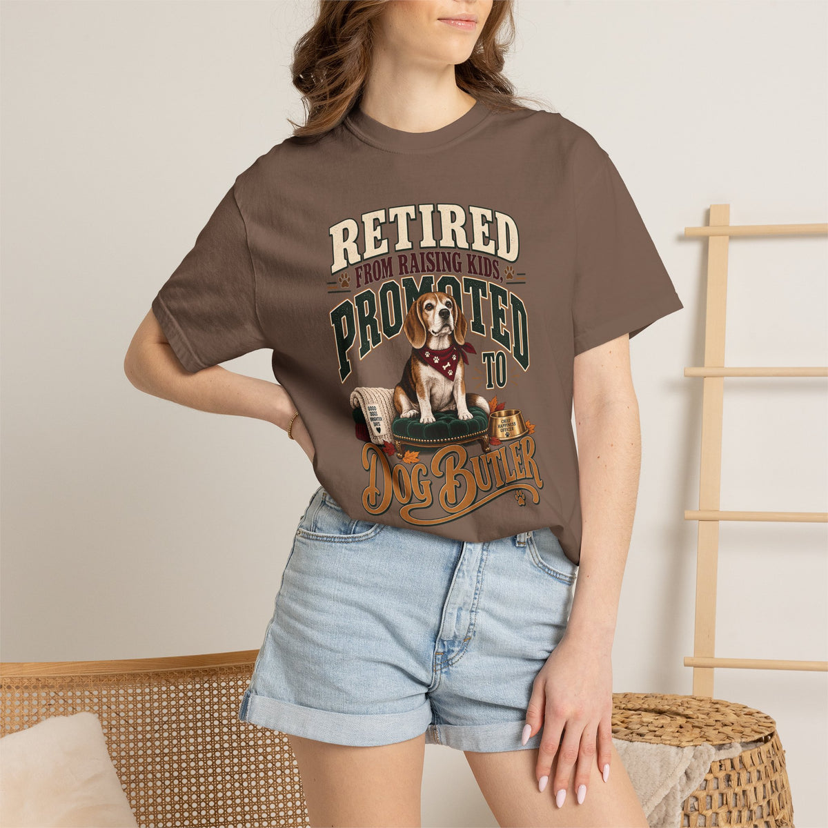 Retired From Raising Kids Promoted to Dog Butler T-Shirt – Funny Empty Nester Gift