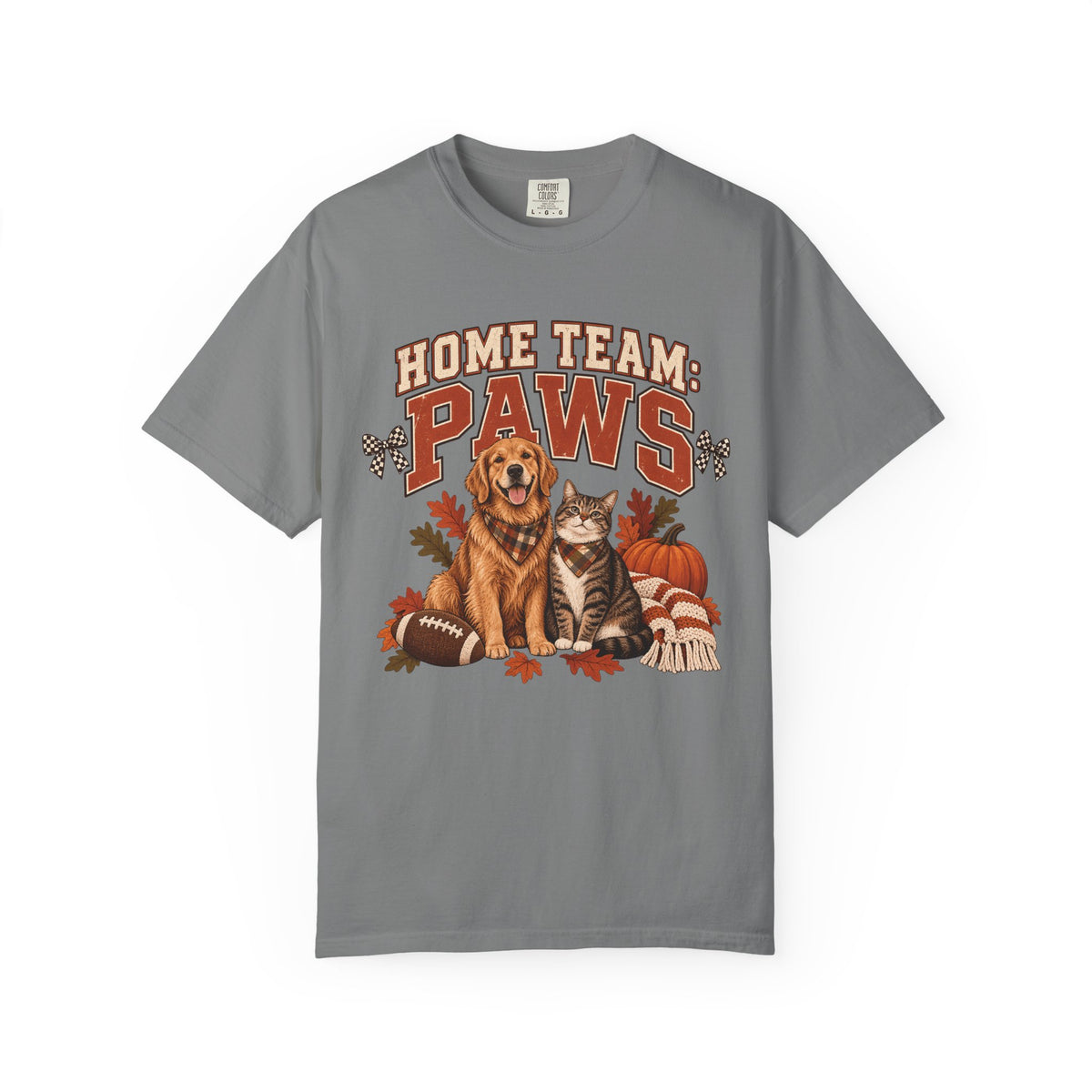 Home Team Paws T-Shirt – Football Dog & Cat Pet Lover Tee