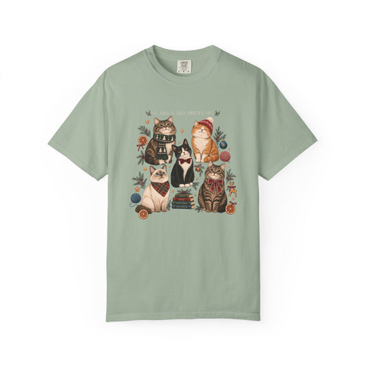 The House Is Their Christmas Tree T-Shirt – Multi-Cat Christmas Tee
