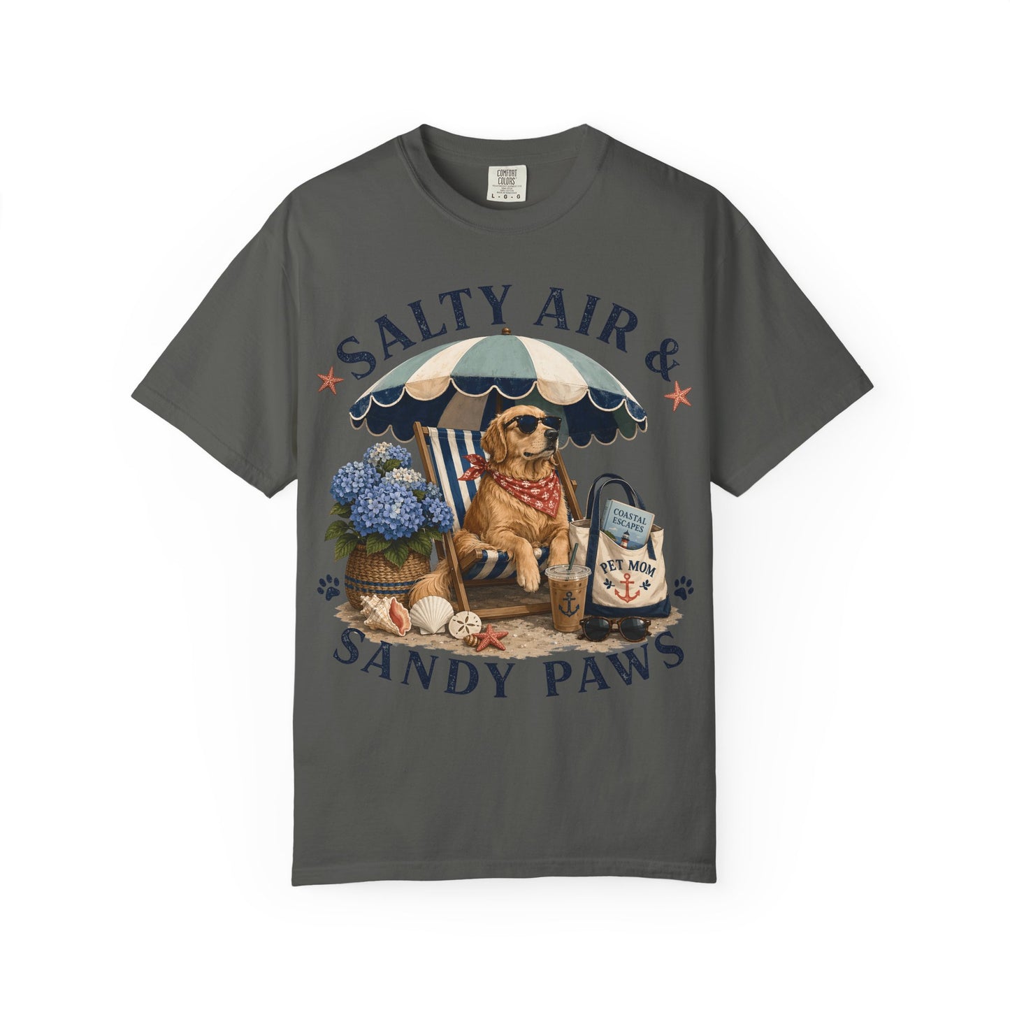 Salty Air and Sandy Paws — Cute Pet Lover Cottage T-Shirt