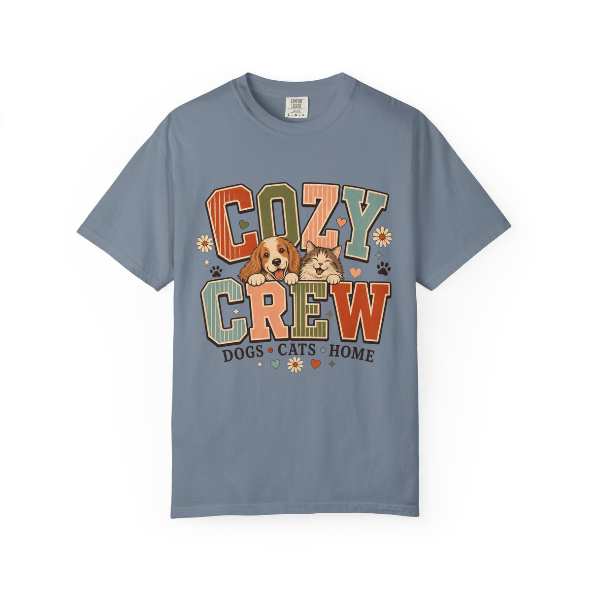 Cozy Crew Dog and Cat T-Shirt – Cute Pet Parent Graphic Tee  Short Shopify description