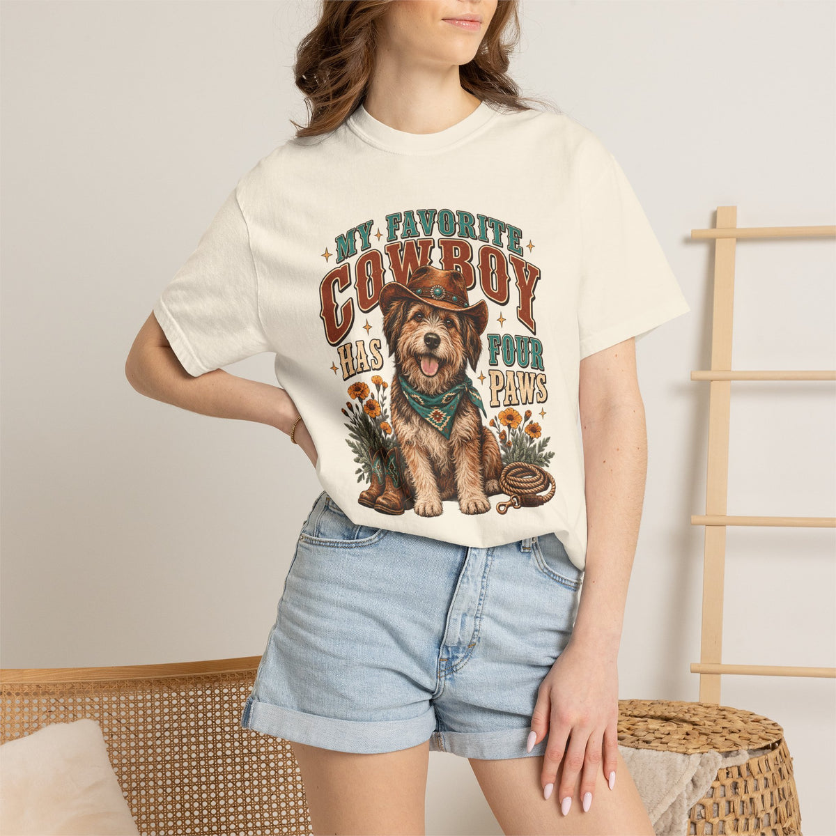 My Favorite Cowboy Has Four Paws T-Shirt – Western Dog Lover Tee