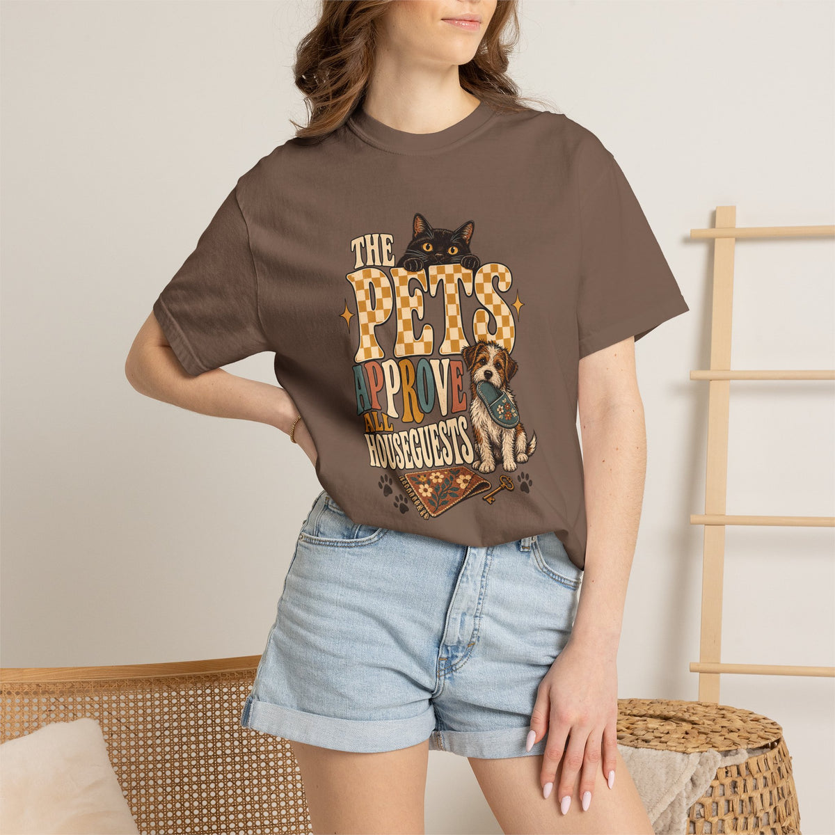 The Pets Approve All Houseguests T-Shirt – Funny Dog & Cat Lover Tee