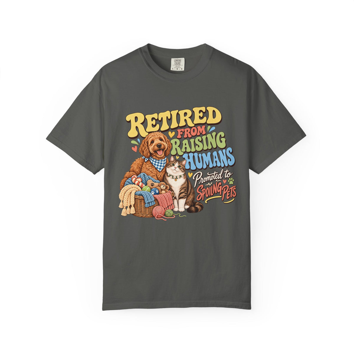 Retired From Raising Humans T-Shirt – Funny Dog & Cat Empty Nester Tee