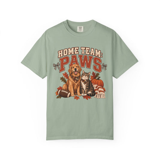 Home Team Paws T-Shirt – Football Dog & Cat Pet Lover Tee