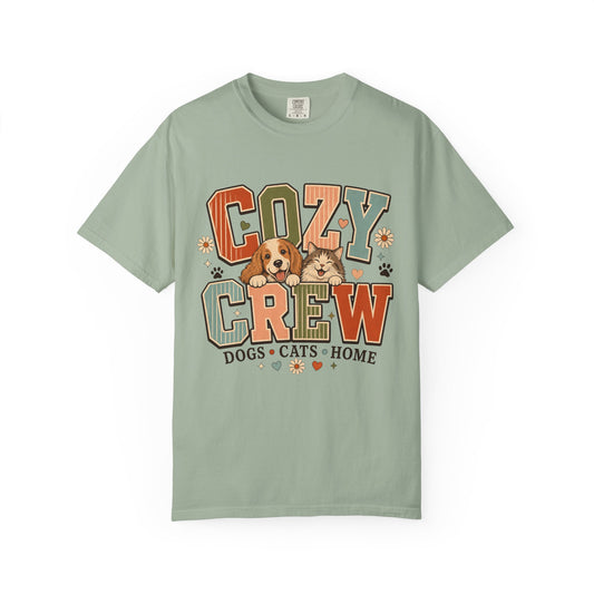 Cozy Crew Dog and Cat T-Shirt – Cute Pet Parent Graphic Tee  Short Shopify description