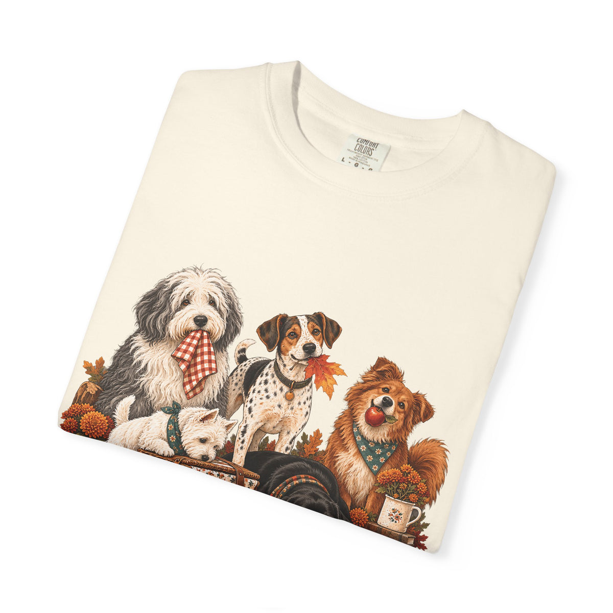 Autumn Dog Family T-Shirt – Vintage Fall Five Dogs Tee