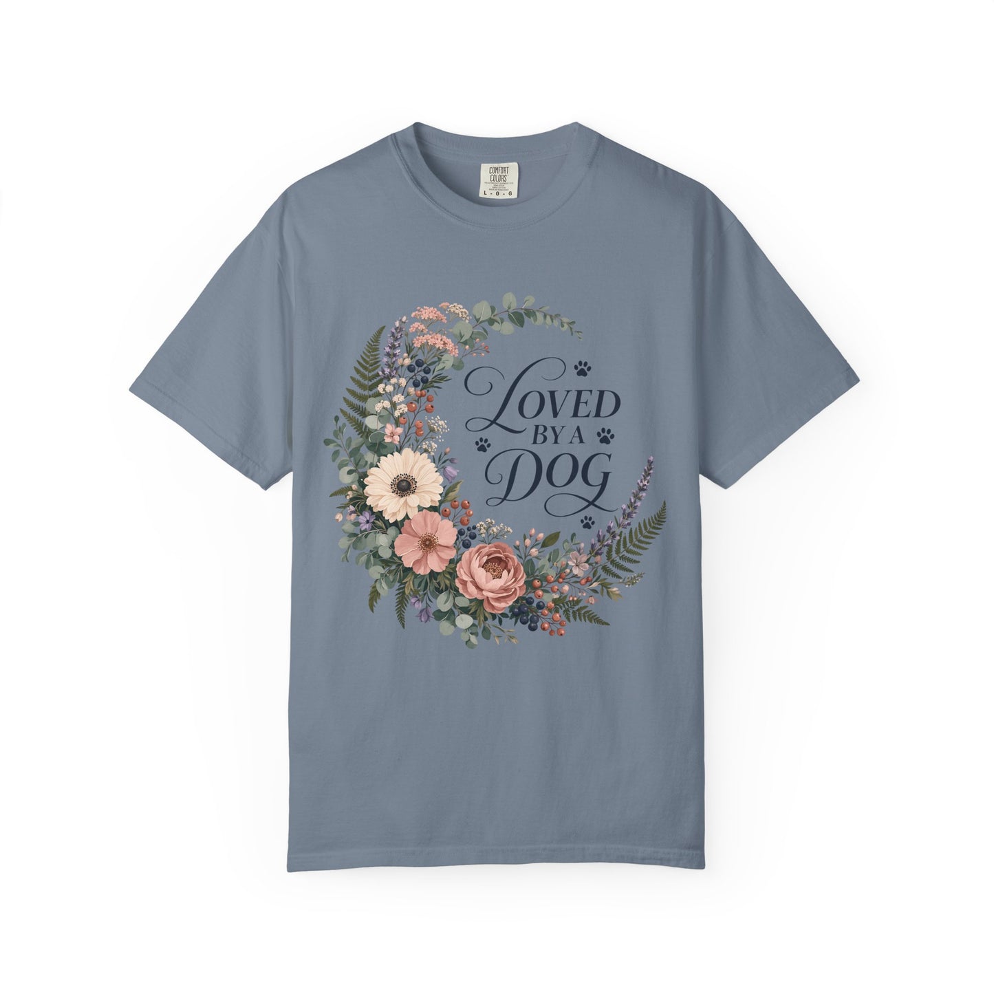Loved by a Dog Floral — Cute Pet Lover T-Shirt