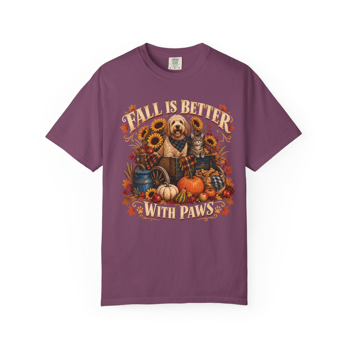 Fall Is Better With Paws – Dog & Cat Autumn T-Shirt