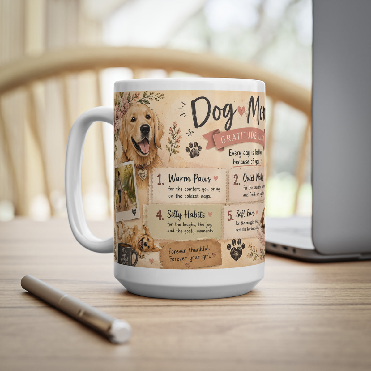Dog Mom Gratitude List - 15oz Mug