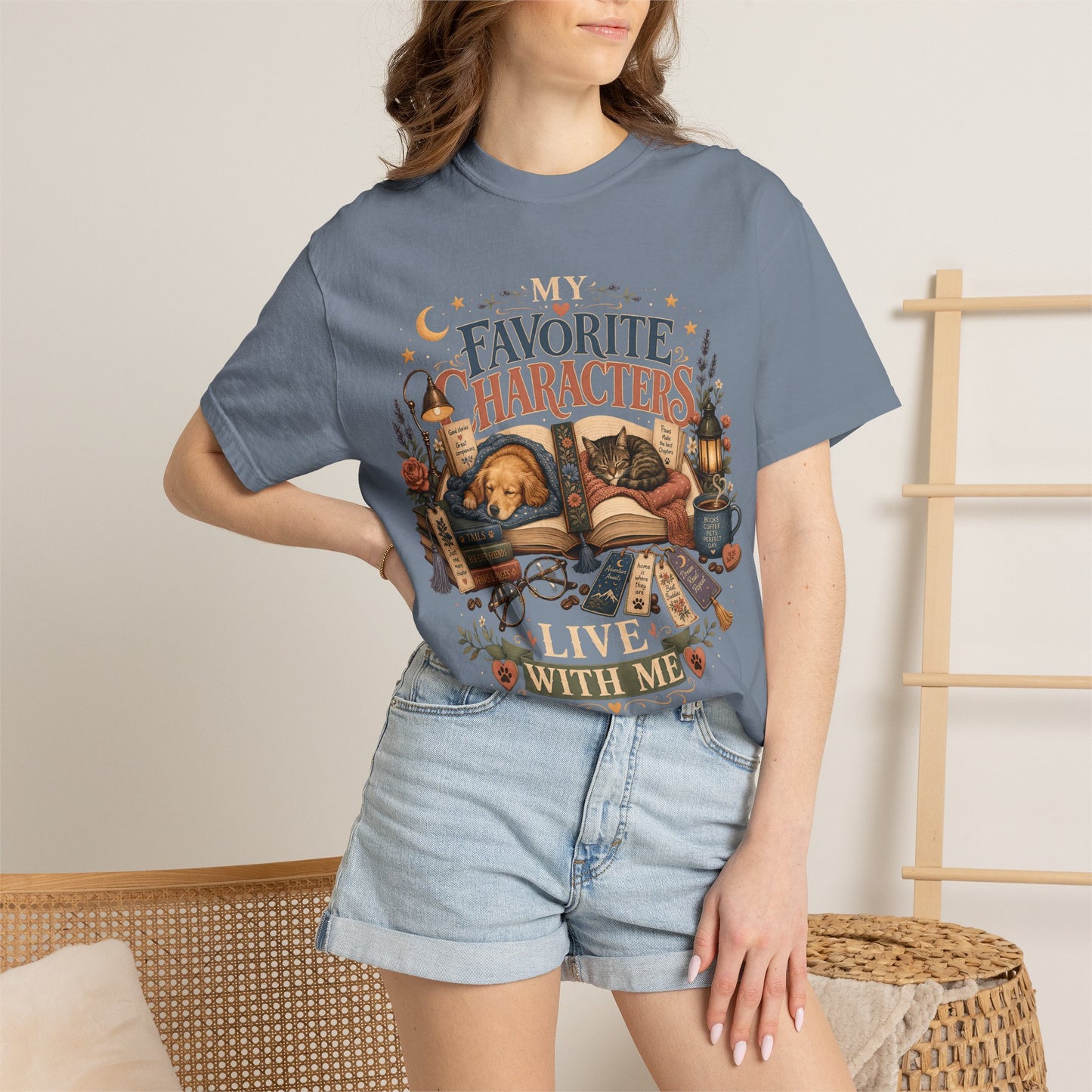 My Favorite Characters Live With Me — Cute Pet Lover Cottage T-Shirt