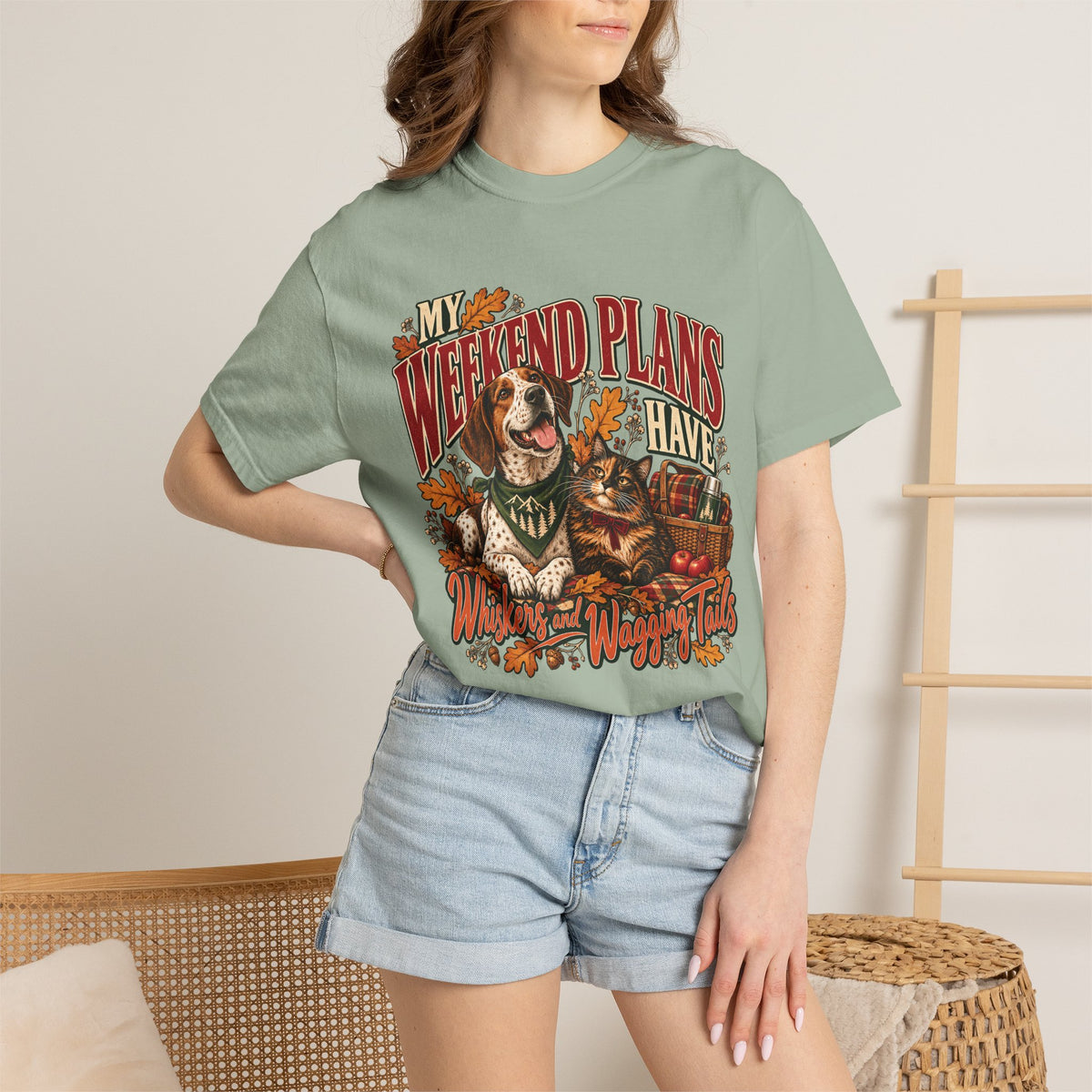 My Weekend Plans Have Whiskers and Wagging Tails T-Shirt – Dog & Cat Lover Tee