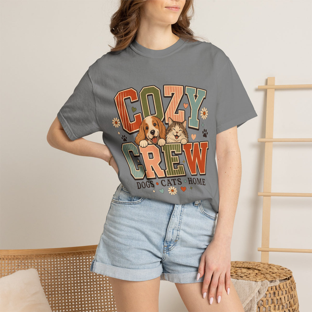 Cozy Crew Dog and Cat T-Shirt – Cute Pet Parent Graphic Tee  Short Shopify description