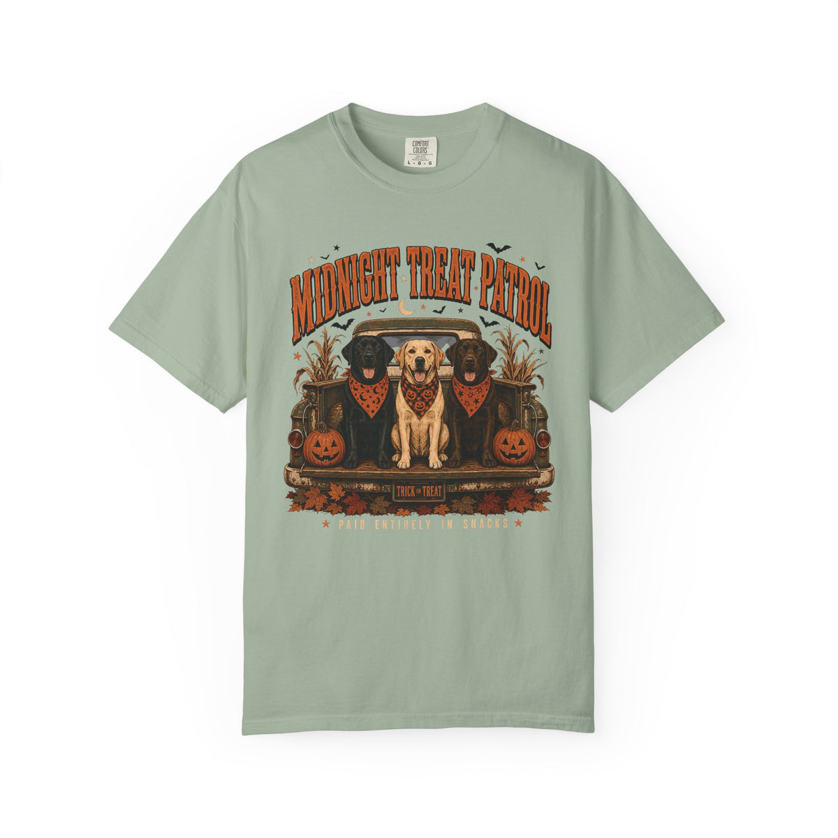 Midnight Treat Patrol Labrador T-Shirt – Funny Halloween Dog Lover Tee