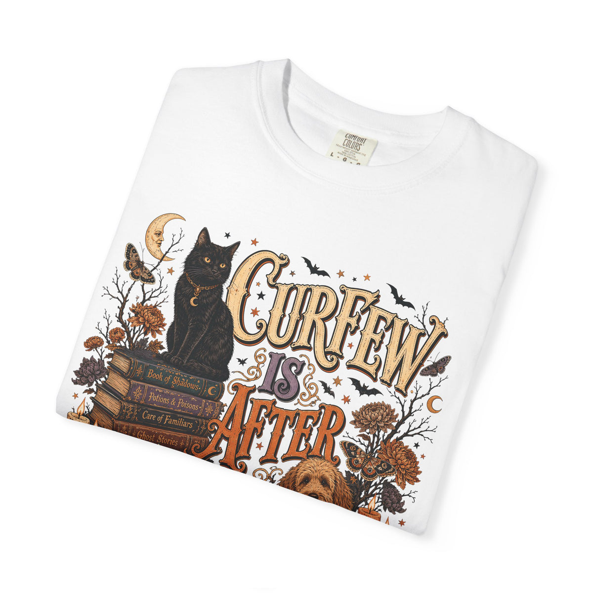 Curfew Is After Treats – Witchy Halloween Dog & Cat T-Shirt