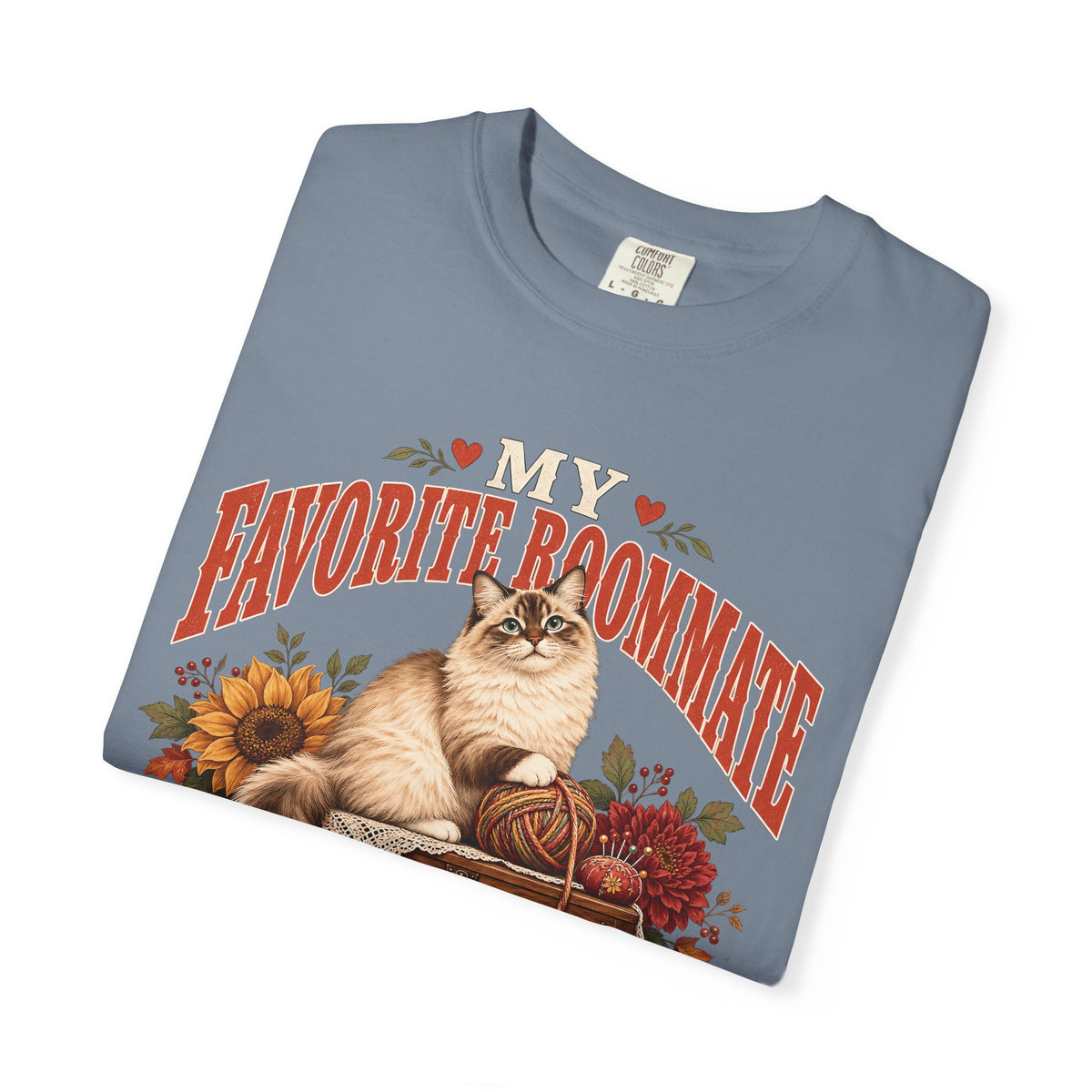 My Favorite Roommate Has a Tail T-Shirt – Cozy Cat Lover Tee