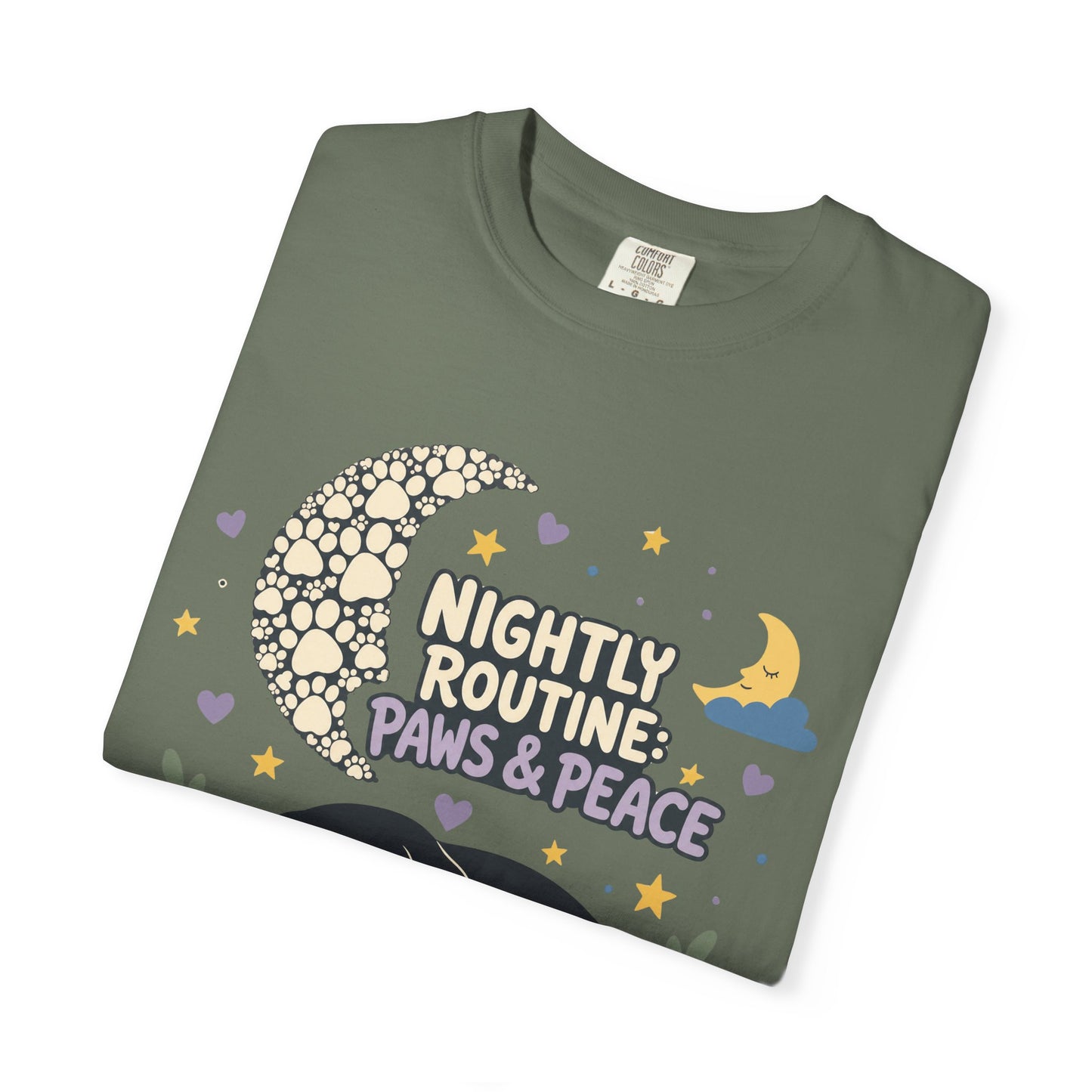 Nightly Routine Paws and Peace — Cute Pet Lover T-Shirt