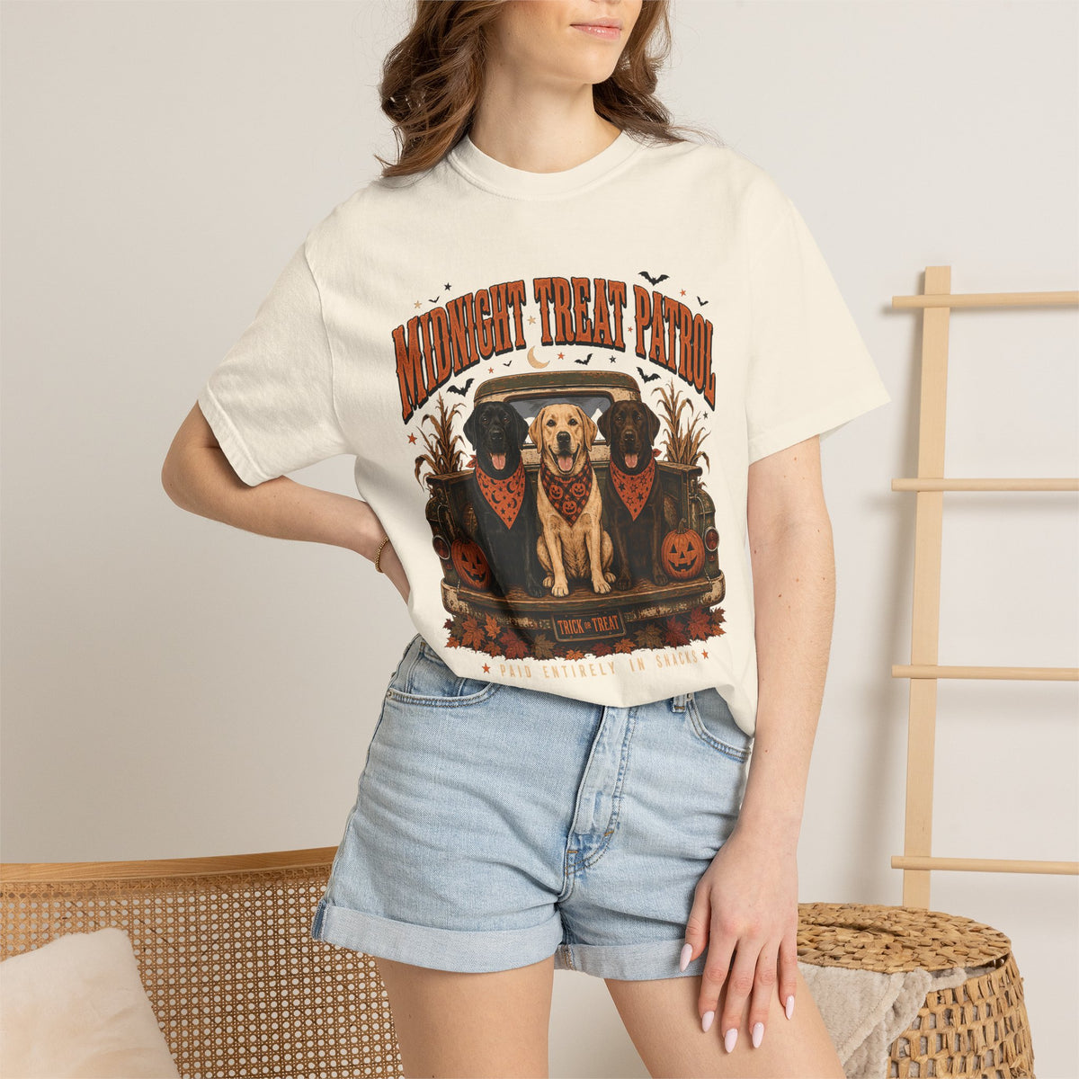 Midnight Treat Patrol Labrador T-Shirt – Funny Halloween Dog Lover Tee