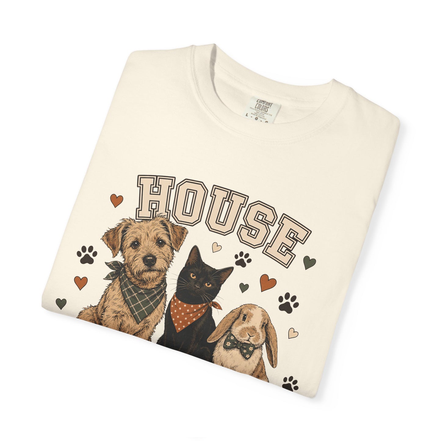 "House Pet Social Club" Varsity-Style Dog, Cat & Bunny T-Shirt