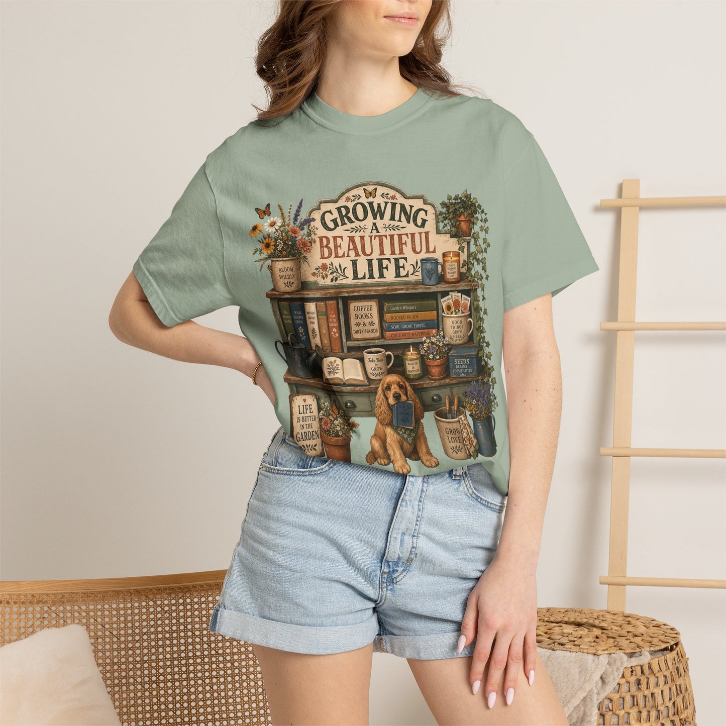 Growing a Beautiful Life — Cute Pet Lover Cottage T-Shirt